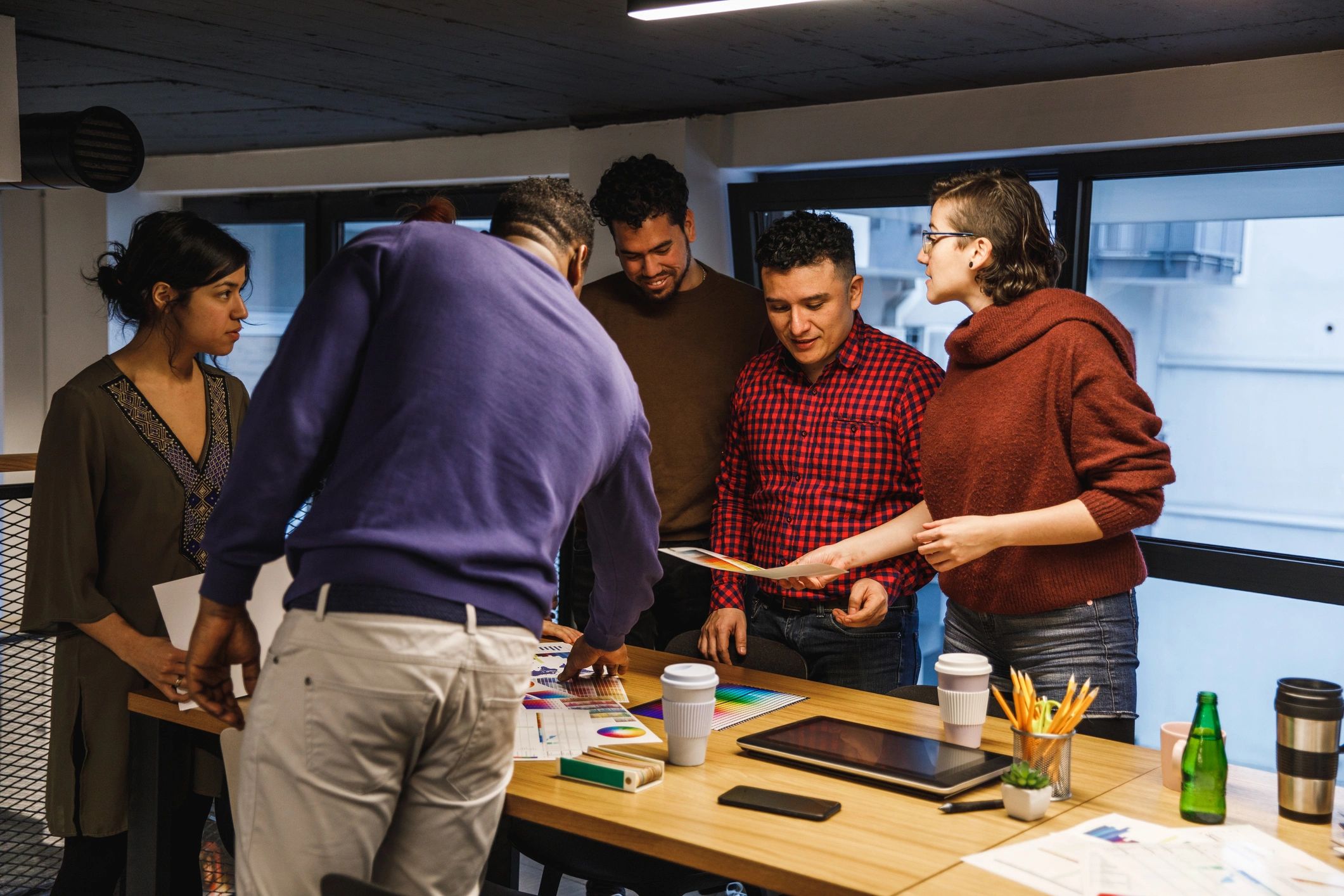 Team collaborating on application design